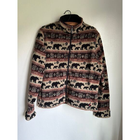Woolrich Womens Bear Stripe Full Zip Jacket‎ Size Large - Picture 1 of 5